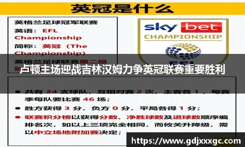 卢顿主场迎战吉林汉姆力争英冠联赛重要胜利