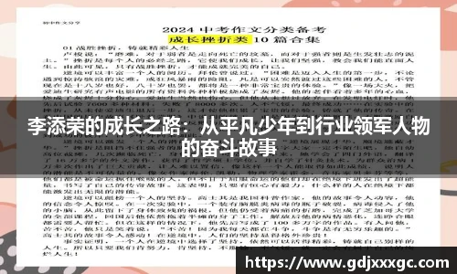 李添荣的成长之路：从平凡少年到行业领军人物的奋斗故事